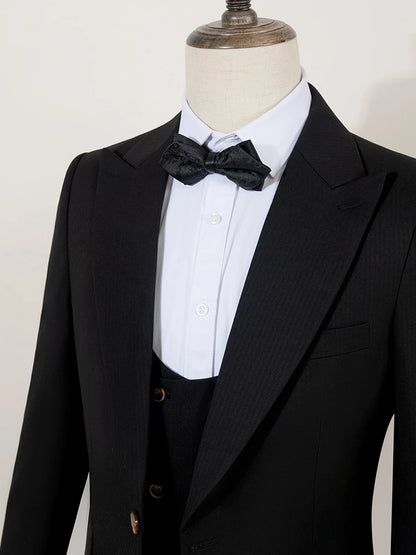 3-piece set black Groom Suit Elegant Wedding Tuxedo Formal Party Blazer for Men Stylish Slim Fit man suit