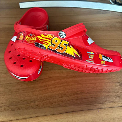 Chinelo Infantil Impermeável Relâmpago McQueen – Vermelho Pixar Carros, Meninos, Tamanhos 24–34