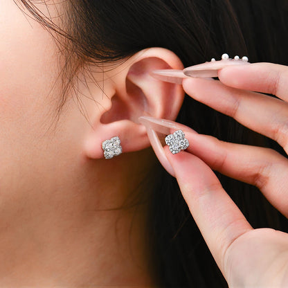 Full Moissanite Diamond Earrings D VVS1 For Women S925 Sterling Silver 18k Gold Plated Engagement Wedding Jewelry Gifts