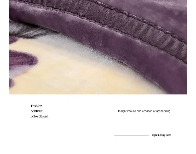 Double layers Raschel Mink Blankets Spring Winter Soft Warm Faux Fur Throw Blankets Heavy Fluffy Weighted Blankets