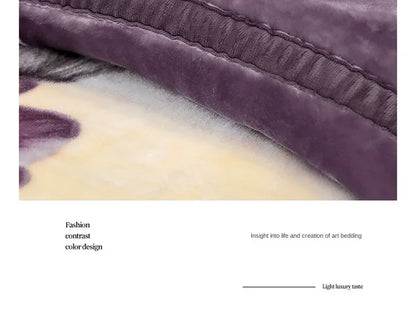 Double layers Raschel Mink Blankets Spring Winter Soft Warm Faux Fur Throw Blankets Heavy Fluffy Weighted Blankets