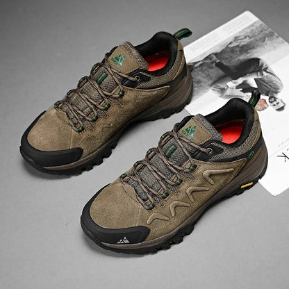 Sapatos Masculinos de Couro HIKEUP para Homens Tênis Casuais Moda Impermeável Inverno Luxo Grife Botas de Trabalho Masculinas Tênis Antiderrapantes