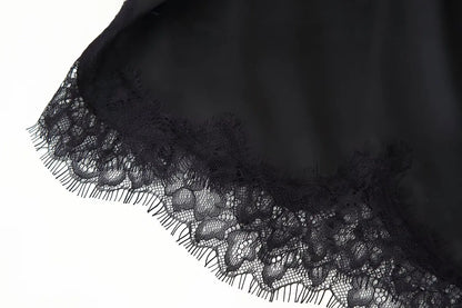 Lady Elegant Lace Halter Y2K Dress Satin Asymmetrical Mini Dress 2025 Summer Fall High Street Party Hot-Sexy Women Dress