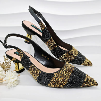 New Italian Design Stylish And Elegant Sky Blue Rhinestone Embellished Satin Pointy Toe Pumps And Clutch Bag
