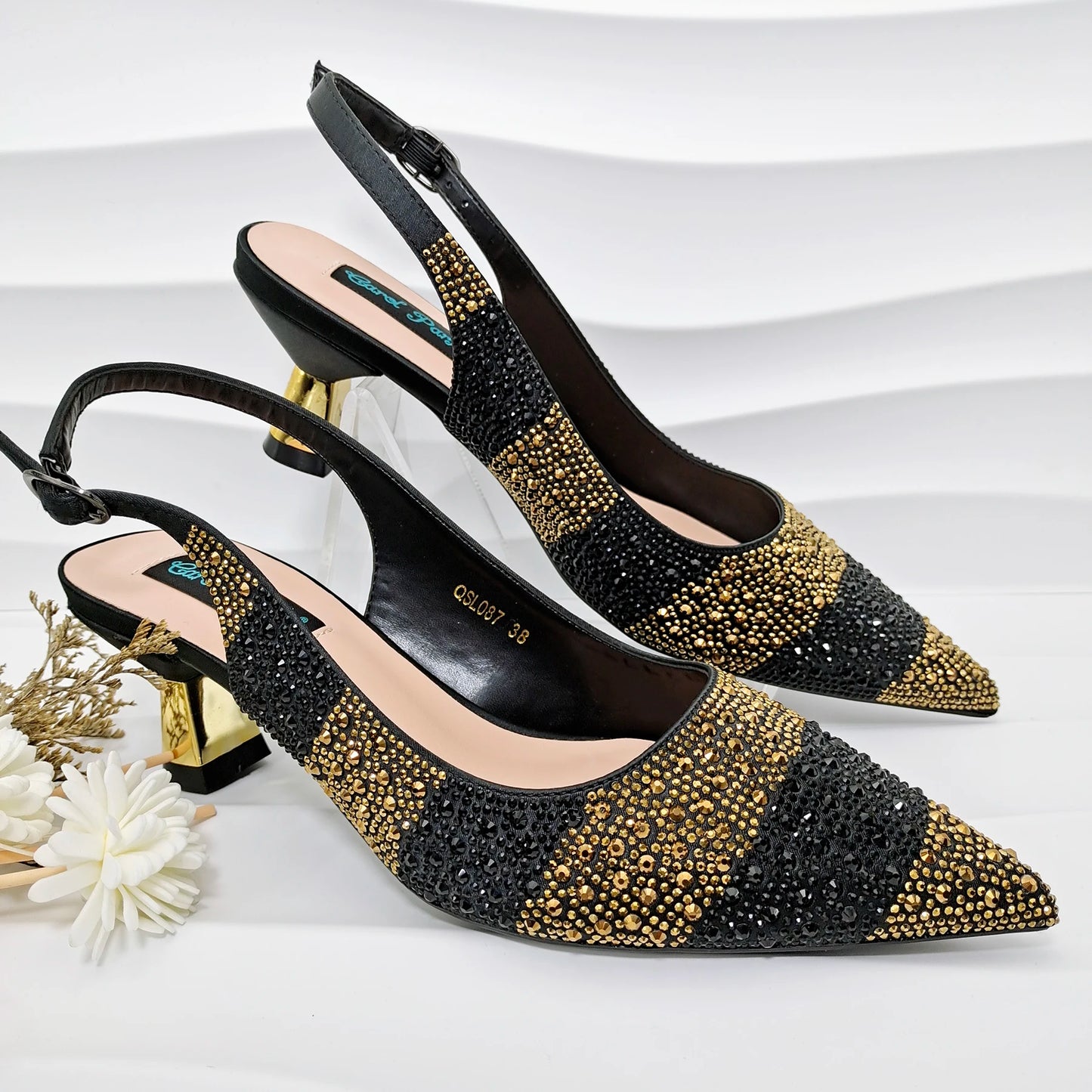 New Italian Design Stylish And Elegant Sky Blue Rhinestone Embellished Satin Pointy Toe Pumps And Clutch Bag