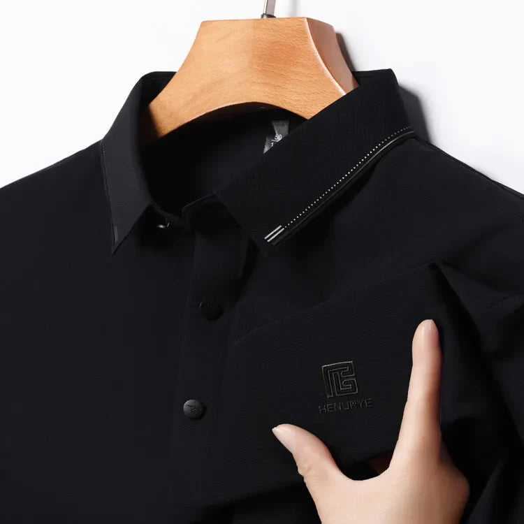 Gray Men's Cool Golf, Business Casual Polo Shirt，2024 Summer New Seamless T-shirt, Fashion Popular Lapel Short Sleeve
