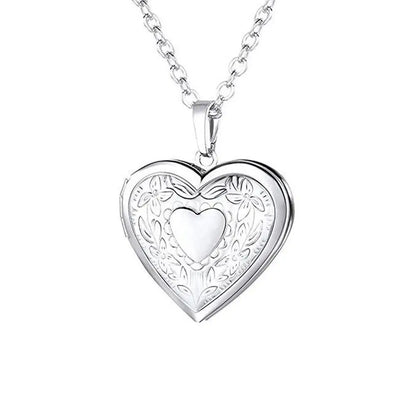 Love Heart Secret Message Locket Necklace Pendant Vintage Gift For Lover Couples Custom Message Fashion Jewelry