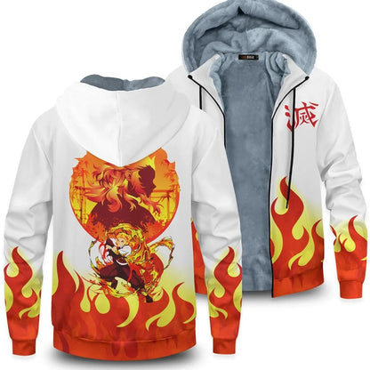 Anime Velvet Thick Warm Winter Oversized Hoodie Coat Zip Up Sweatshirt Winter Top Plus Size Coat Plush Jackets