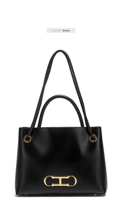 Women's handbag 2025 autumn new black minimalist tote bag dual-use commuting women's bag