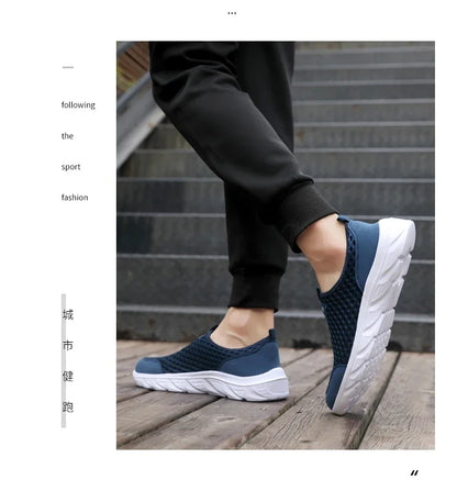Lightweight Men Casual Shoes Breathable Slip on Male Casual Sneakers Anti-slip Men's Flats Outdoor Walking Shoes Size 39-46