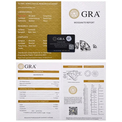1ct D Color Moissanite Ring for Women GRA Certified Lab Diamond Engagement Wedding Band 925 Sterling Silver Luxury Ring