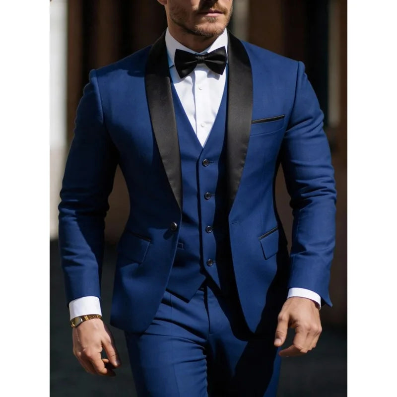 Men's 3pcs Suit Set Jacket Vest Pants, Prom Party Wedding Business Suits for Men мускульный костюм wedding suits for men