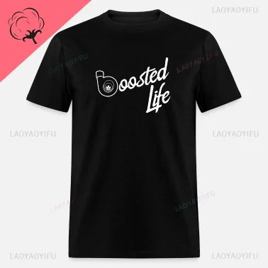 New Boost Turbo Engine Printing T-Shirt Car Parts Funny Mechanic Cotton Teemen 2024 Summer Fashion Top Personality Mans Clothing