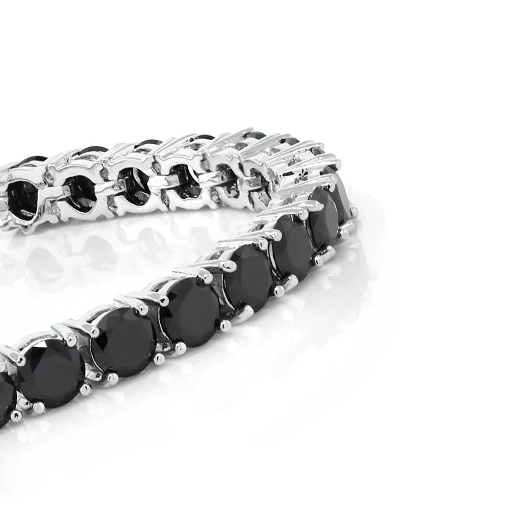 3-6.5mm Moissanite Tennis Bracelet D VVS1 Black Diamond Bracelets with Certificate 925 Sterling Silver Bangle for Women Men
