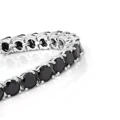 3-6.5mm Moissanite Tennis Bracelet D VVS1 Black Diamond Bracelets with Certificate 925 Sterling Silver Bangle for Women Men