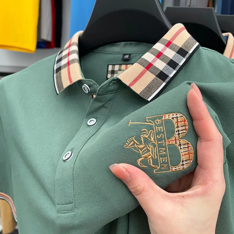 Luxury brand short sleeve men's polo shirt hot selling in summer classic embroidery high-end breathable cotton golf top T-shirt