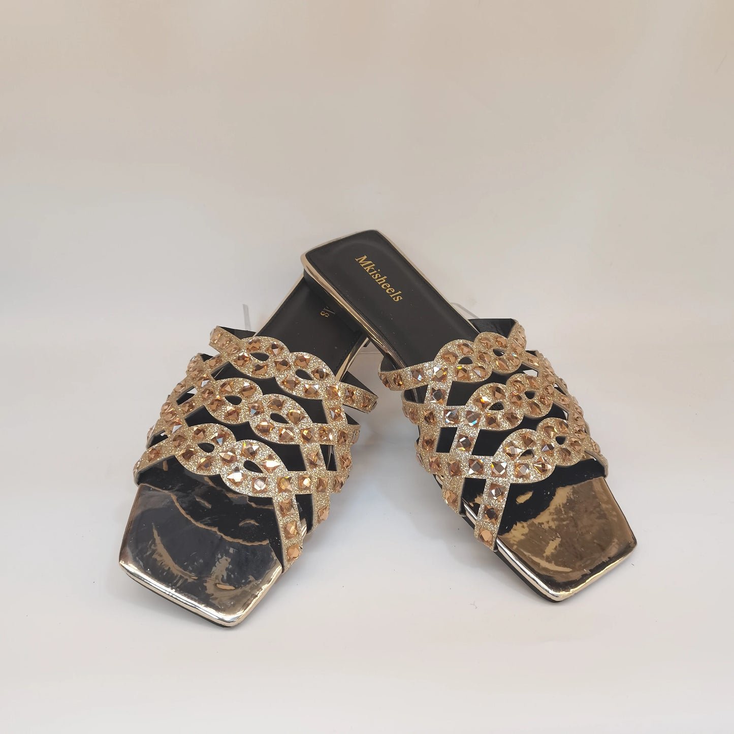 Pretty Soft Flat Shoes With Bag Set For Woman Fashion Style Rhinestone Party Slippers And Women Purse Latest Design
