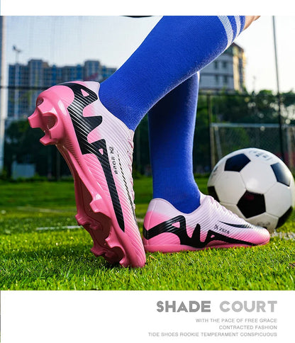 High Quality New Mens Soccer Shoes Society Ultralight Turf Soccer Cleats Kids Sneakers Training Football Boots Chuteira Campo