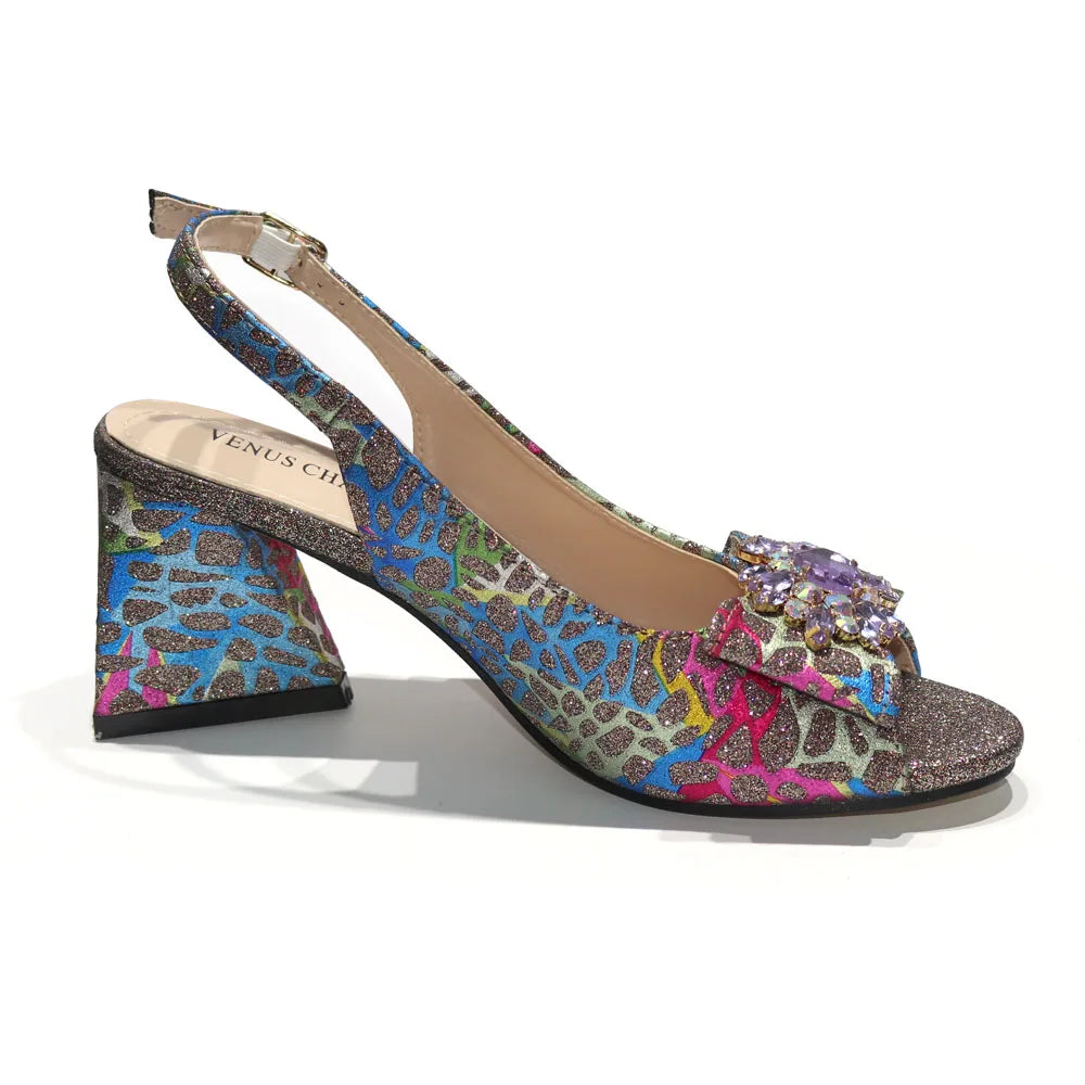 African Fashion Italian Shoes And Bag Sets For Evening Party With Stones Colorful Italian Handbags Match