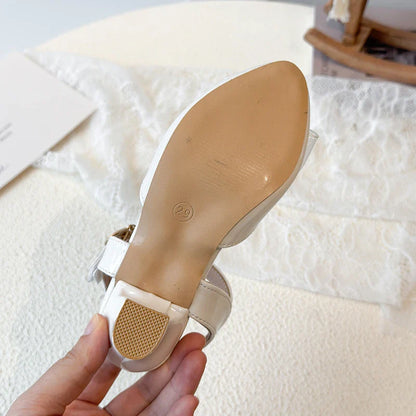 Girls Sandals Fashion Bow Girls High Heels Pink Kid Non-slip Princess Performance Shoes 3-18 Years Old Children's Leather Shoes