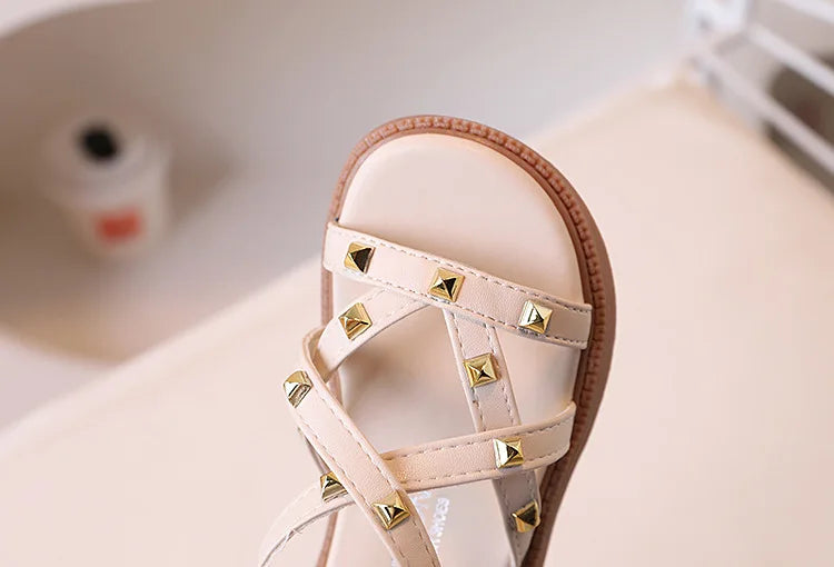 Girls Gladiator Sandals 2026 New Summer Children Fashion Princess High-top Shoes Versatile Kids Causal Beach Holiday Sandals