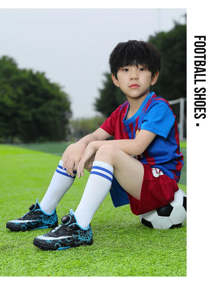 30-40# Personality Stylish And Comfortable Boys Girls Training Game Sneakers Indoor Outdoor Lawn Youth Student Soccer Shoes