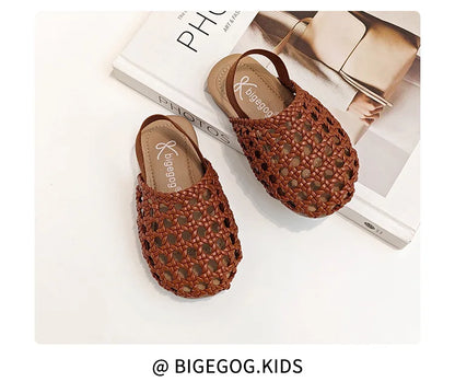 Traditional Woven Sandals Young Child in Summer 2026 New Child Flat Shoe Retro Baby Walking Shoe Girls Casual Sandals Baby Shoes