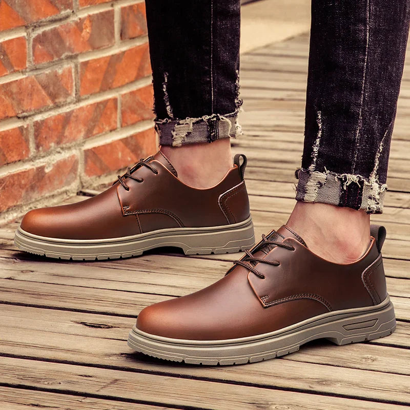 Handmade Men's Business Casual Shoes Comfortable Classic Lace-Up Work Shoes Fashionable Wedding Men's Footwear