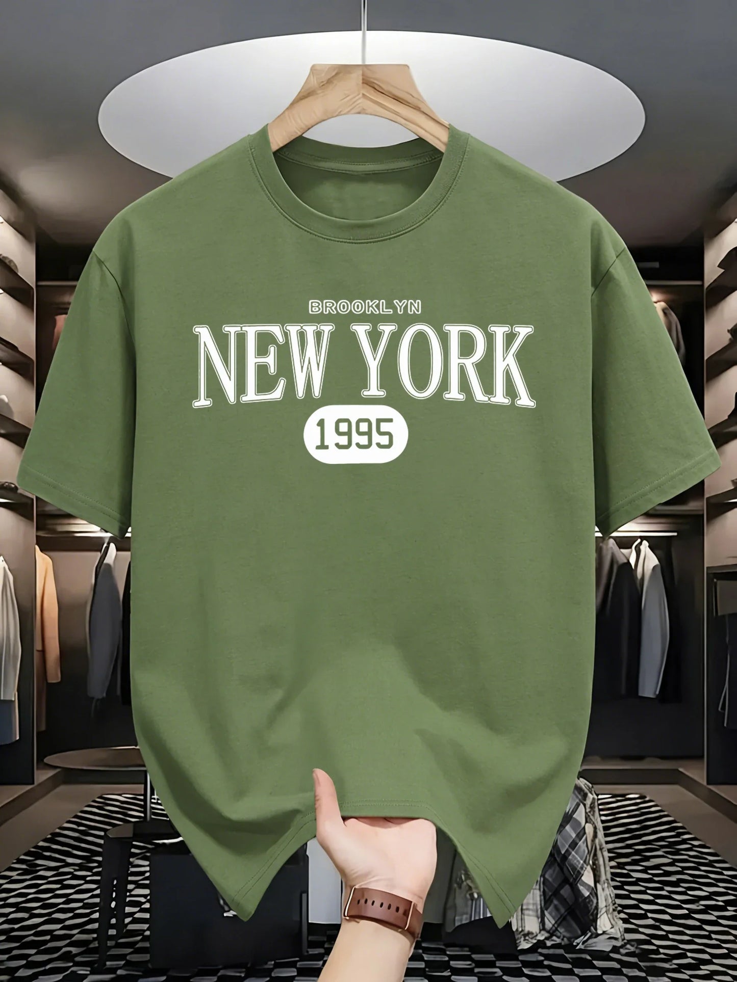 New York Brooklyn 1995 Design T-Shirts Men Cotton Casual Tee Breathable Summer Sportswear Unisex Loose O-Neck Short Sleeve