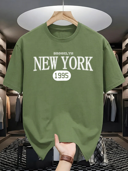 New York Brooklyn 1995 Design T-Shirts Men Cotton Casual Tee Breathable Summer Sportswear Unisex Loose O-Neck Short Sleeve