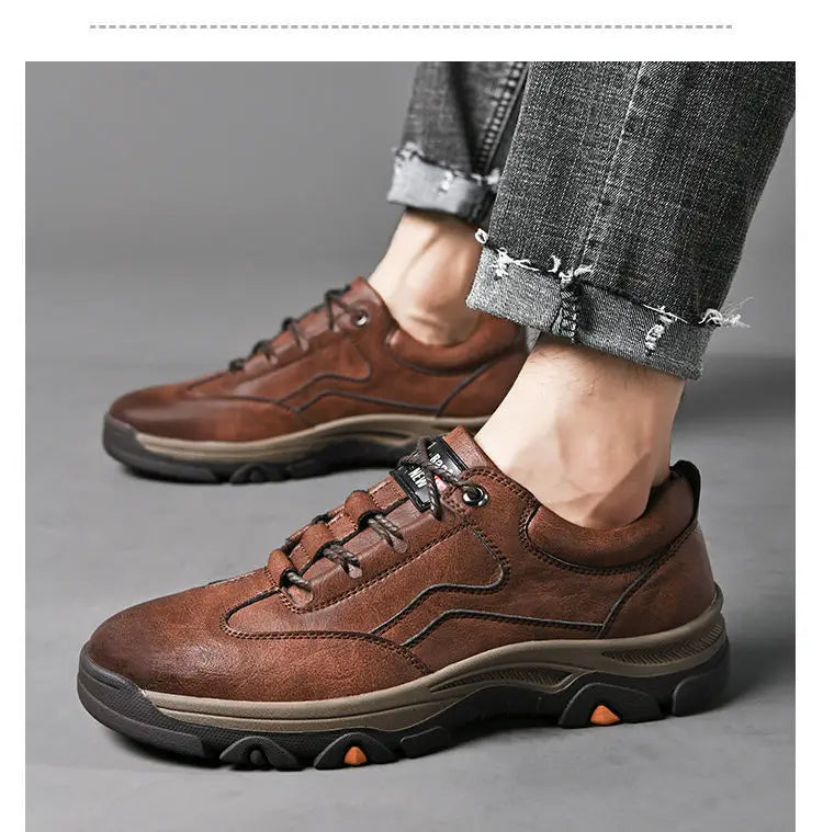 2024 Business Comfort Men's Shoes Simple versatile leather footwear Casual outdoor anti slip loafers male new comfortable flat
