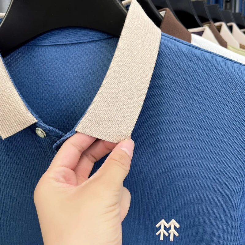 Design Brand Men's Polo Shirt Lapel Exquisite Embroid Long Sleeve Autumn New Breathable T-Shirt Business Leisure Trend Men'swear