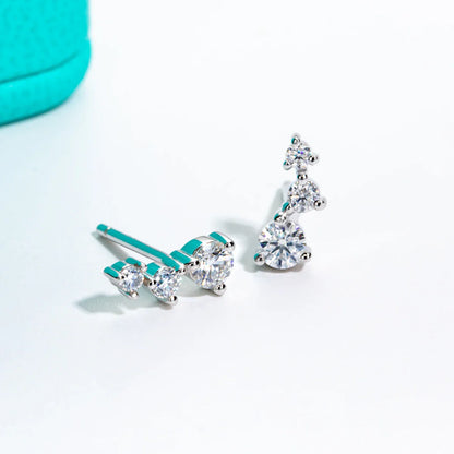 Moissanite Stud Earrings 925 Sterling Silver Gold Plated Lab Created Diamond Smile Earrings For Women Jewelry Wholesale