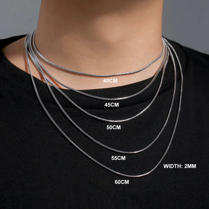 Stainless Steel Gold Color Round Snake Chain Necklace Women Men Long Neck Chains Trendy Punk Jewelry Gift Wholesale