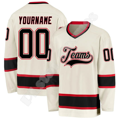 NewFashion Hockey Jersey Custom Name Team Logo Number Colorful Pullover Long Sleeves 3DPrint Harajuku Casual Funny Sweatshirts A