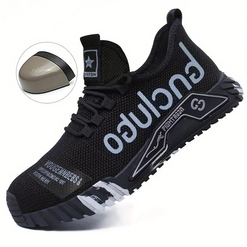 Steel Toe protection Shoes Anti smashing Anti-Puncture Men's Safety Shoes Lightweight Breathable Men's Resistant Work Shoes