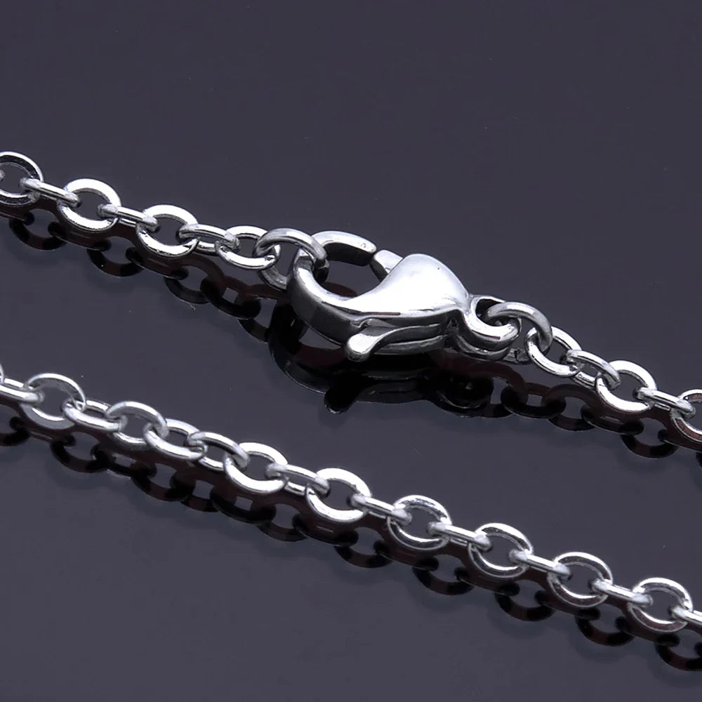Men Women Jewerly 1mm 16" 18" 20" 22" 24" Inches Links Chain Fashion Necklace Stainless Steel Necklace Classic Pop Rolo Chains