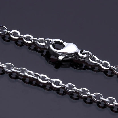 Men Women Jewerly 1mm 16" 18" 20" 22" 24" Inches Links Chain Fashion Necklace Stainless Steel Necklace Classic Pop Rolo Chains