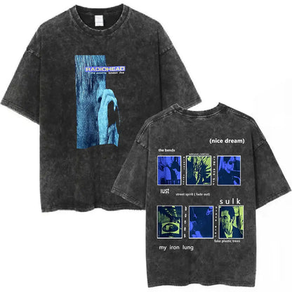 Rock Band Washed Cotton T Shirt Men Women Hip Hop Music Tee Fashion Short Sleeve Tshirt Summer Oversized T-shirts Tops