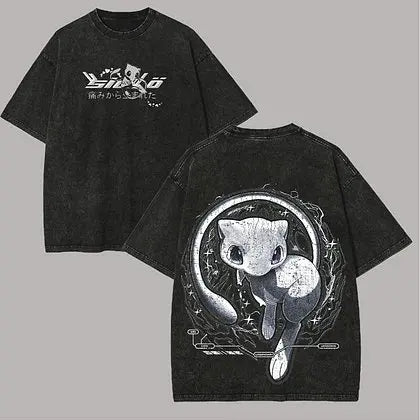 Short Sleeve Tee Anime Washed Vintage Graphic T-Shirt Man Women Cosplay Casual Tops Y2k Streetwear