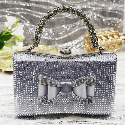 Wonem Shoes And Bags for Party Rhinestone Bow Pointed-Toe Women's High Heels Wedding Shoes