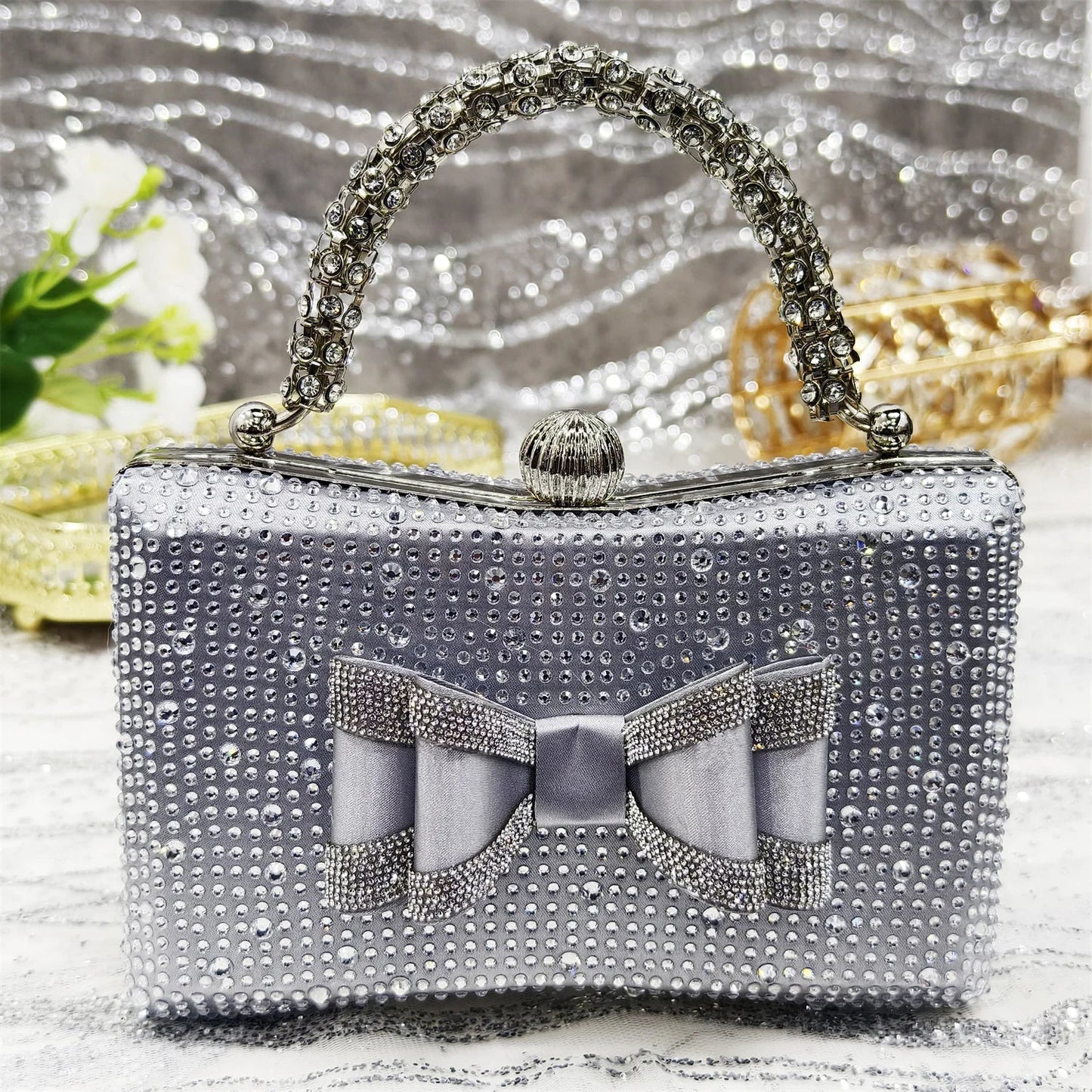 Shoes and Bag to Match Wine Colour Pointed-Toe Rhinestone Bow Party Women's High Heels