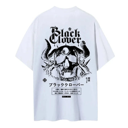 Black Clover T-shirt Men's Pure Cotton Casual  Round Neck T-shirt Short Sleeve Clothing Summer Sports Casual Short Sleeve Top