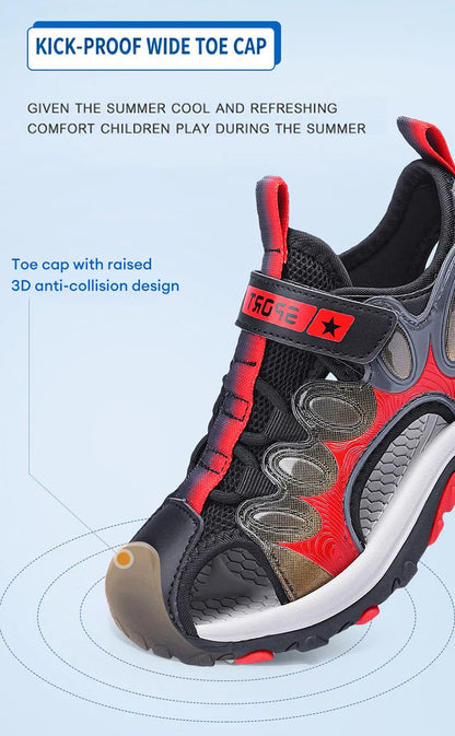 Summer Sport Sandals for Children's 5-16 Years Boys Breathable Anti-Slip Beach Water Shoes Outdoor Anti-Bump Walking Sandails