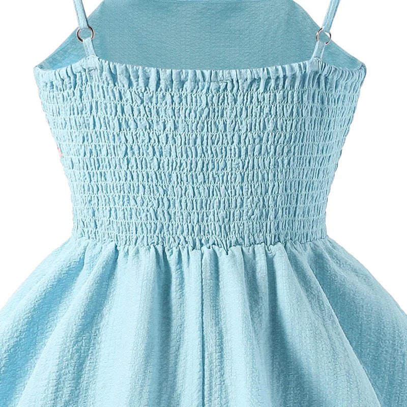 7-12 Years Teen Girls Dress Solid Color Sling Tiered Sleeveless Princess Dress For Kids Children Birthday Present Clothes