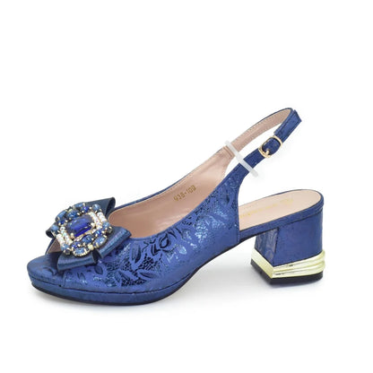 Rhinestone Ladies Shoes and Bags Original Italian Nigeria Party Shoes and Bags for Women Elegant Heeled Shoes for Women