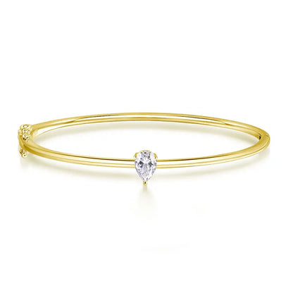 1CT Pear Cut Moissanite Bangles for Women GRA Certified D VVS1 Lab Diamond 100% s925 Sterling Silver Wedding Bracelets