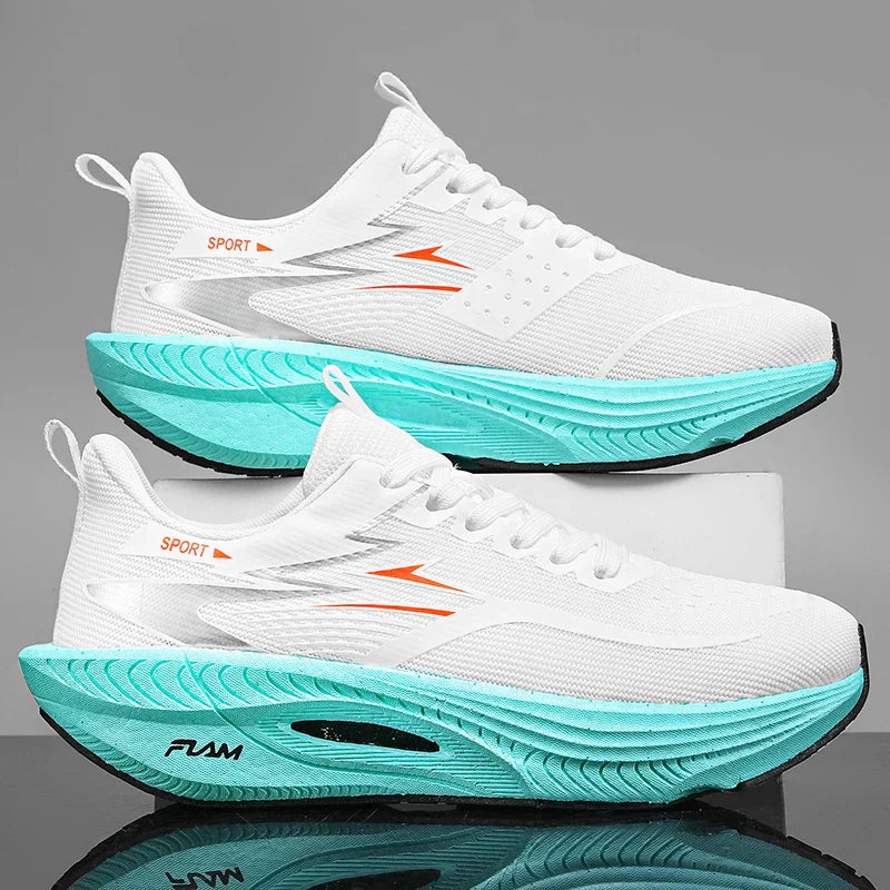 Men Sports Running Shoes Carbon Board Air Cushion Breathable Lightweight Women's Comfortable Athletic Nonskid Sneakers