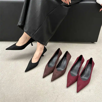 Sapatos de salto alto femininos de bico fino para o outono de 2024, sapatos sexy e rasos, sapatos de salto fino elegantes para mulheres, sapatos de festa, sapatos de salto alto, sapatos elegantes de festa, sapatos femininos.