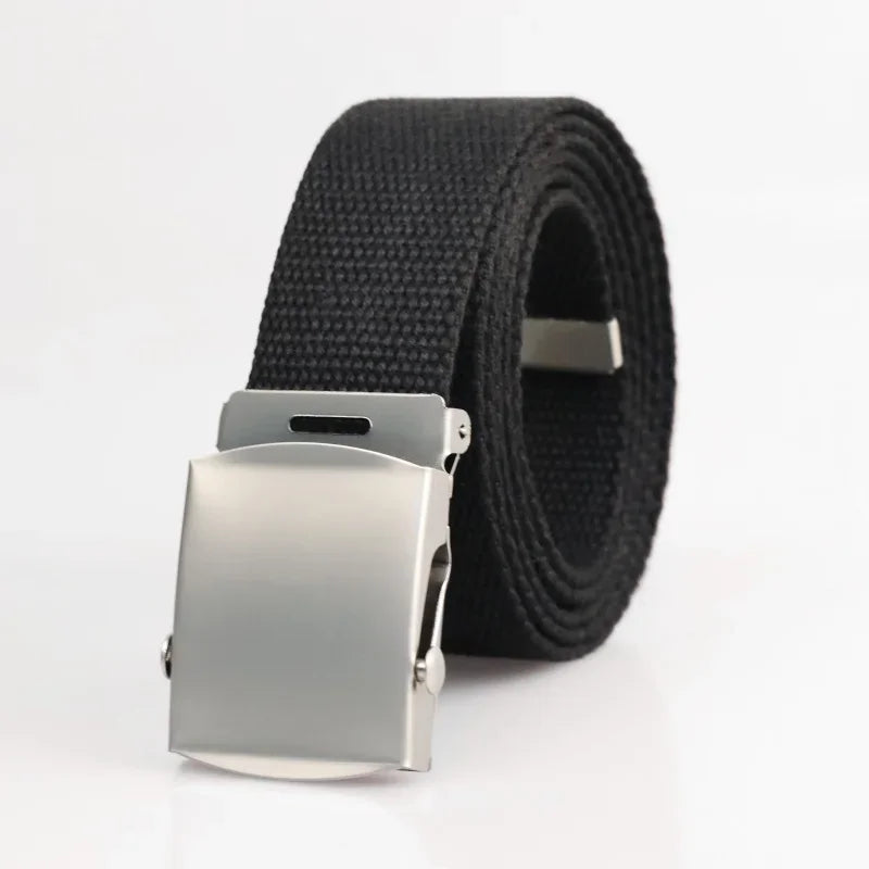 Outdoor Canvas Belt for Men - Breathable Camouflage Sports Waistband with Alloy Buckle, Unisex Youth Wear Resistant Straps